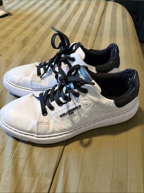 Karl Lagerfeld White Sneakers with Black Accents